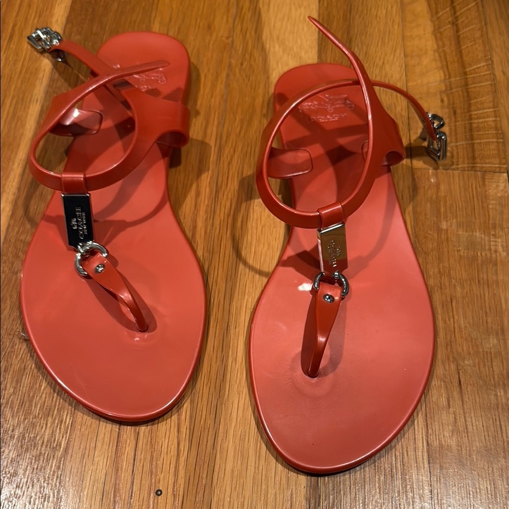 COACH Red jelly Women's Sandals 8